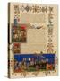 Illuminated Manuscript Page Depicting the Crusades, in French-null-Stretched Canvas