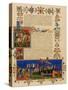 Illuminated Manuscript Page Depicting the Crusades, in French-null-Stretched Canvas