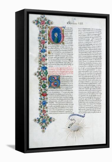 Illuminated Manuscript Page from Decameron, by Giovanni Boccaccio, Italian, C1467-Taddeo Crivelli-Framed Stretched Canvas