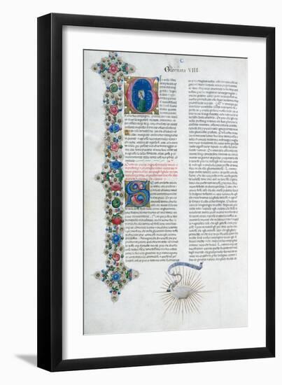 Illuminated Manuscript Page from Decameron, by Giovanni Boccaccio, Italian, C1467-Taddeo Crivelli-Framed Giclee Print