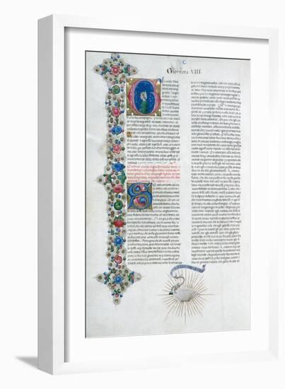 Illuminated Manuscript Page from Decameron, by Giovanni Boccaccio, Italian, C1467-Taddeo Crivelli-Framed Giclee Print