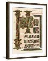 Illuminated Manuscript Page of the Lindisfarne Gospels, England, Circa 700 AD-null-Framed Giclee Print