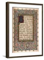 'Illuminated manuscript to illustrate Walter Scott's The Talisman', c1830-Sangorski and Sutcliffe-Framed Giclee Print