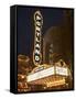 Illuminated Marquee of the Arlene Schnitzer Auditorium, Portland, Oregon, USA-William Sutton-Framed Stretched Canvas