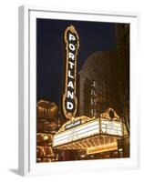 Illuminated Marquee of the Arlene Schnitzer Auditorium, Portland, Oregon, USA-William Sutton-Framed Premium Photographic Print