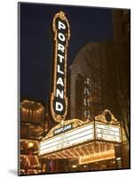 Illuminated Marquee of the Arlene Schnitzer Auditorium, Portland, Oregon, USA-William Sutton-Mounted Photographic Print