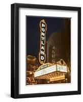 Illuminated Marquee of the Arlene Schnitzer Auditorium, Portland, Oregon, USA-William Sutton-Framed Photographic Print