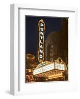 Illuminated Marquee of the Arlene Schnitzer Auditorium, Portland, Oregon, USA-William Sutton-Framed Photographic Print