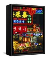 Illuminated Neon Street Signs, Nathan Road in Tsimshatsui, Hong Kong-Gavin Hellier-Framed Stretched Canvas