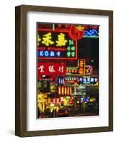 Illuminated Neon Street Signs, Nathan Road in Tsimshatsui, Hong Kong-Gavin Hellier-Framed Photographic Print