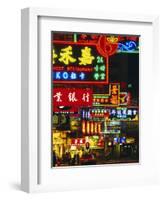 Illuminated Neon Street Signs, Nathan Road in Tsimshatsui, Hong Kong-Gavin Hellier-Framed Photographic Print