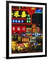 Illuminated Neon Street Signs, Nathan Road in Tsimshatsui, Hong Kong-Gavin Hellier-Framed Photographic Print