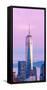 Illuminated One World Trade Center Amidst Buildings Against Sky in City at Dusk, Manhattan-null-Framed Stretched Canvas