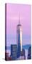 Illuminated One World Trade Center Amidst Buildings Against Sky in City at Dusk, Manhattan-null-Stretched Canvas