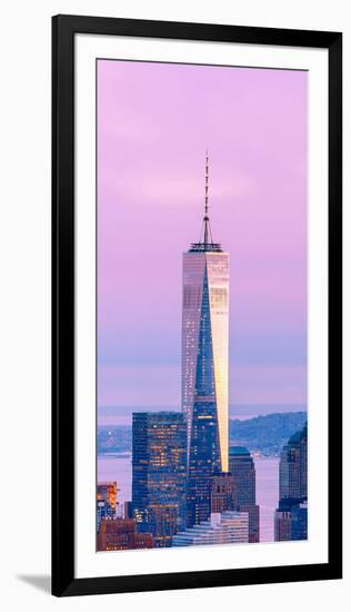 Illuminated One World Trade Center Amidst Buildings Against Sky in City at Dusk, Manhattan-null-Framed Photographic Print