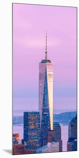 Illuminated One World Trade Center Amidst Buildings Against Sky in City at Dusk, Manhattan-null-Mounted Photographic Print