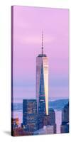 Illuminated One World Trade Center Amidst Buildings Against Sky in City at Dusk, Manhattan-null-Stretched Canvas