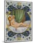 Illuminated Page from a Book of Shakespeare Sonnets with a Female Nude on a Bed, 1986 (Photo)-Nathan Benn-Mounted Giclee Print