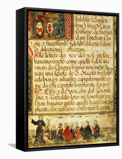 Illuminated Page from a Mariegola-null-Framed Stretched Canvas