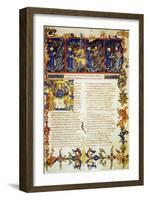 Illuminated Page from the Divine Comedy, Inferno, Canto I-Dante Alighieri-Framed Giclee Print