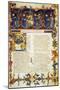 Illuminated Page from the Divine Comedy, Inferno, Canto I-Dante Alighieri-Mounted Giclee Print