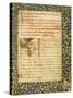 Illuminated Page from the Statutes of the Venice Arsenal, Manuscript, Italy 17th Century-null-Stretched Canvas