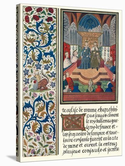 Illuminated Page, with Bordering, C1480-Jean Froissart-Stretched Canvas