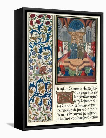 Illuminated Page, with Bordering, C1480-Jean Froissart-Framed Stretched Canvas