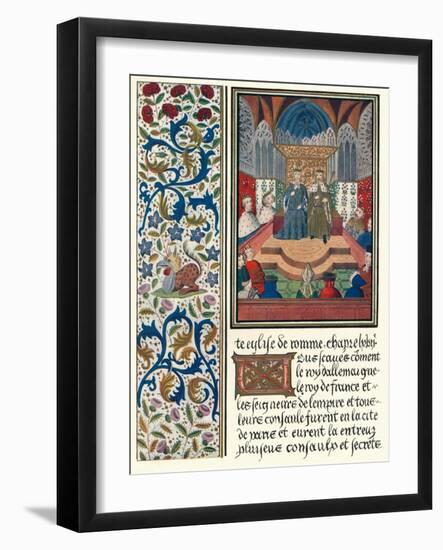 Illuminated Page, with Bordering, C1480-Jean Froissart-Framed Giclee Print