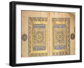 Illuminated Pages from a Koran Manuscript, Il-Khanid Mameluke School-null-Framed Giclee Print