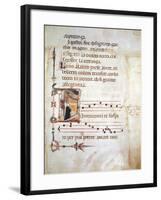 Illuminated Pages from Lauda by Jacopone of Todi, Manuscript, 8th Century-null-Framed Giclee Print