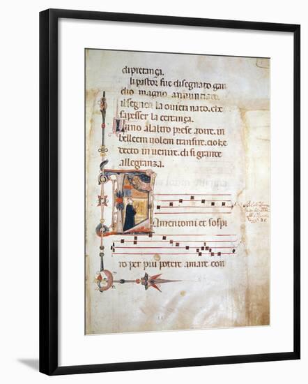 Illuminated Pages from Lauda by Jacopone of Todi, Manuscript, 8th Century-null-Framed Giclee Print