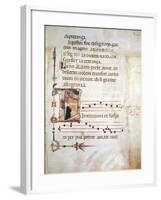 Illuminated Pages from Lauda by Jacopone of Todi, Manuscript, 8th Century-null-Framed Giclee Print