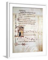 Illuminated Pages from Lauda by Jacopone of Todi, Manuscript, 8th Century-null-Framed Giclee Print