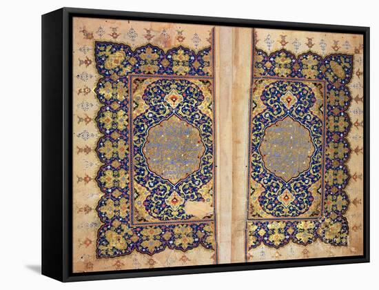 Illuminated Pages of a Koran Manuscript, Il-Khanid Mameluke School-null-Framed Stretched Canvas