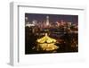 Illuminated Pagoda and Beijing Cityscape at Night, Beijing, China, Asia-Andy Brandl-Framed Photographic Print