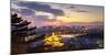 Illuminated Pagoda and View Towards the Western Part of Beijing City at Nightfall, Beijing, China-Andy Brandl-Mounted Photographic Print