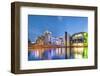 Illuminated Reichstag and Paul Lobe Haus, River Spree, Berlin, Germany-Sabine Lubenow-Framed Photographic Print