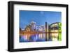 Illuminated Reichstag and Paul Lobe Haus, River Spree, Berlin, Germany-Sabine Lubenow-Framed Photographic Print