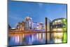 Illuminated Reichstag and Paul Lobe Haus, River Spree, Berlin, Germany-Sabine Lubenow-Mounted Photographic Print