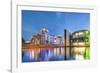 Illuminated Reichstag and Paul Lobe Haus, River Spree, Berlin, Germany-Sabine Lubenow-Framed Photographic Print