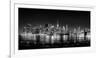 Illuminated Skylines at the Waterfront, Manhattan, New York City, New York State, USA-null-Framed Photographic Print