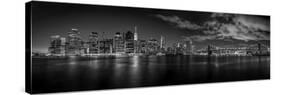 Illuminated Skylines at the Waterfront, Manhattan, New York City, New York State, USA-null-Stretched Canvas