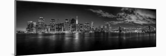 Illuminated Skylines at the Waterfront, Manhattan, New York City, New York State, USA-null-Mounted Photographic Print