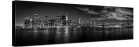 Illuminated Skylines at the Waterfront, Manhattan, New York City, New York State, USA-null-Stretched Canvas