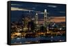 Illuminated skylines, Philadelphia, Pennsylvania, USA-null-Framed Stretched Canvas