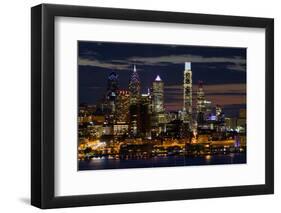 Illuminated skylines, Philadelphia, Pennsylvania, USA-null-Framed Photographic Print