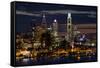 Illuminated skylines, Philadelphia, Pennsylvania, USA-null-Framed Stretched Canvas