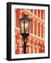 Illuminated Street Light, Galveston, Texas, USA-Walter Bibikow-Framed Photographic Print