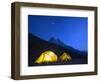 Illuminated Tents at Island Peak Base Camp, Sagarmatha National Park, Himalayas-Christian Kober-Framed Photographic Print